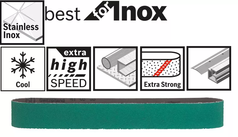 Bande abrasive 40x760mm Y580 Bosch GRB14CE ponceuse à tubes